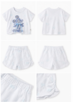 Girl's Blue Graphic  Tee and Shorts Set - Image 3