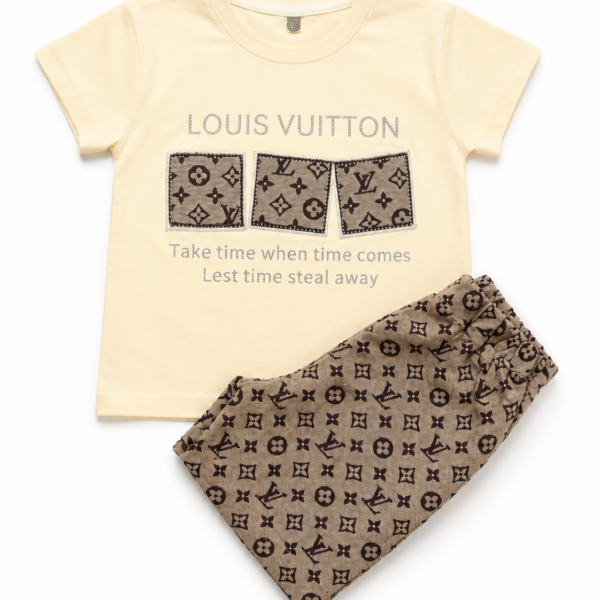 Kids' Luxury Monogram Louis vuitton  T-Shirt and Shorts  2-Piece Luxury Set