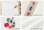 White Girls Floral Embroidered Outfit Set - Image 3