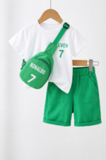 kids Ronaldo 7 Summer Co-ord Set with Crossbody Bag - Image 2