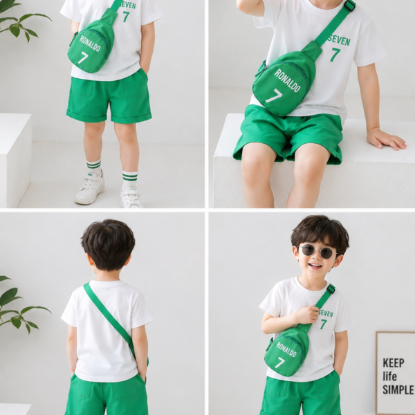 kids Ronaldo 7 Summer Co-ord Set with Crossbody Bag
