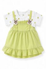 Girls' Lime Green Pleated Frock