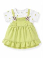Girls' Lime Green Pleated Frock