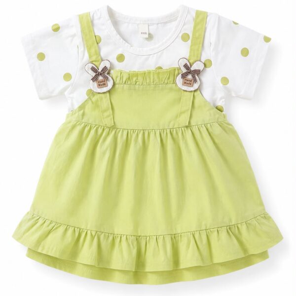Girls' Lime Green Pleated Frock