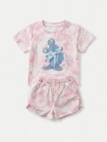Girls' Pink Graphic Tee & Shorts Set