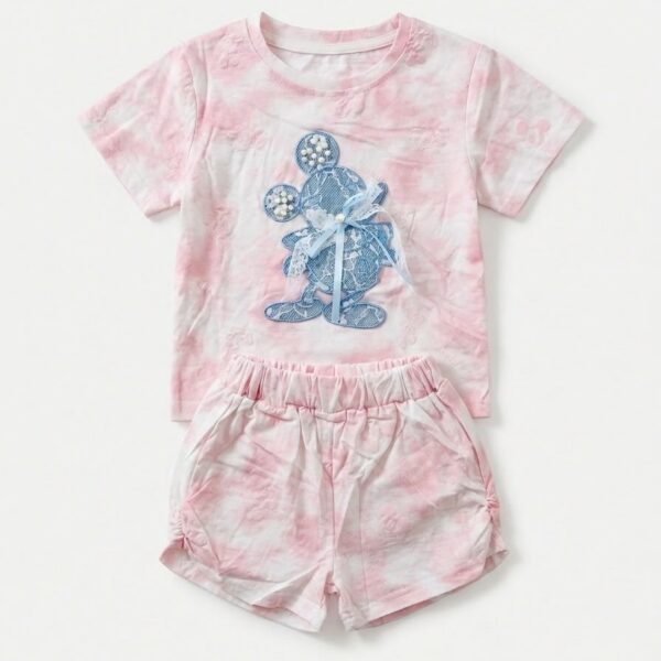 Girls' Pink Graphic Tee & Shorts Set