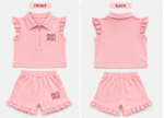 Girl's Pink Sleeveless Ruffled 2 Piece Set - Image 3