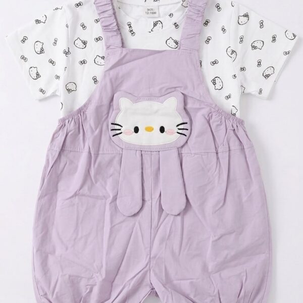 Pastel Purple Dungaree Dress Set