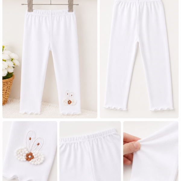 Girl's White Leggings