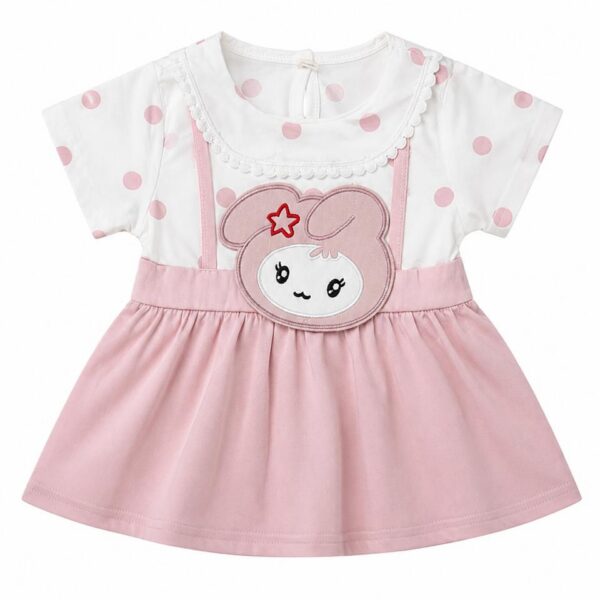 Girls' Pink Cartoon Character Frock