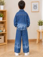 Boys 3-Piece Denim Jacket, T-Shirt & Wide-Leg Jeans Set - Image 7
