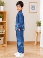 Boys 3-Piece Denim Jacket, T-Shirt & Wide-Leg Jeans Set - Image 6