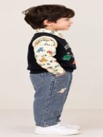 Boys 3-Piece Dinosaur Printed Shirt,  Sweater Vest & Denim Jeans Set - Image 4