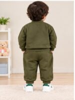 Cozy Bear Button Co-Ord Set- Olive Green - Image 4