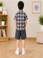 Boys 3-Piece Patterned T-Shirt and Shirt with Shorts - Image 4