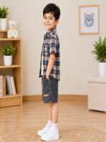 Boys 3-Piece Patterned T-Shirt and Shirt with Shorts - Image 3