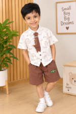 Kids’ Dino Print Shirt & Shorts Co-ord Set - Image 2