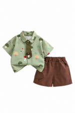 Mushroom Print Kids’ Co-ord Set with Tie